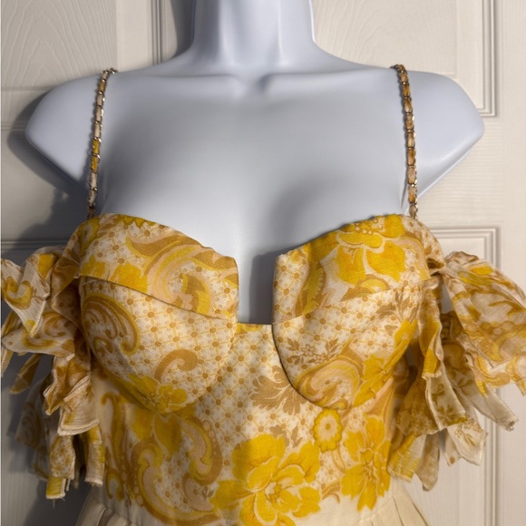 Zimmermann Postcard Bow Bodice Mini Dress. Yellow. No Belt. Size 3 US10 - Picture 4 of 16